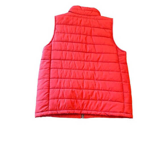 Lands End Red Puffer Vest Size S Womens Polyester Lightweight Quilted - Picture 5 of 5